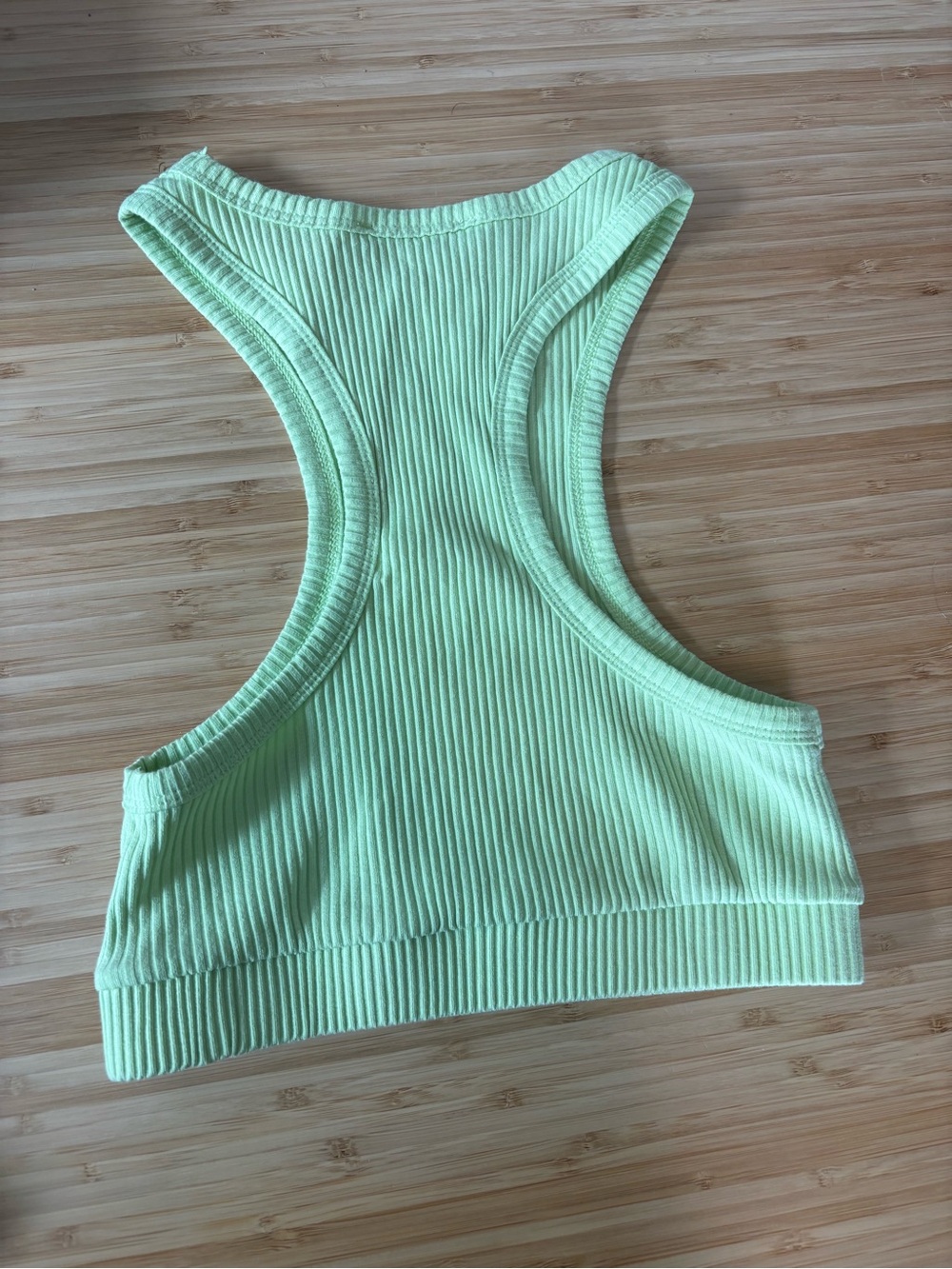Zara Green Ribbed Racerback Crop Top - Picture 2 of 3